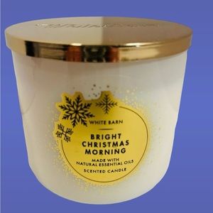 Bath & Body Works BRIGHT CHRISTMAS MORNING White Barn 3 WICK CANDLE 14.5oz